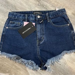 Pretty Little Thing Dark Blue Jean Shorts